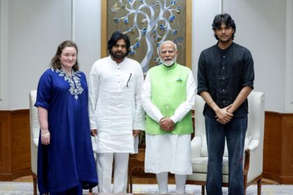 pawan and his family with pm modi